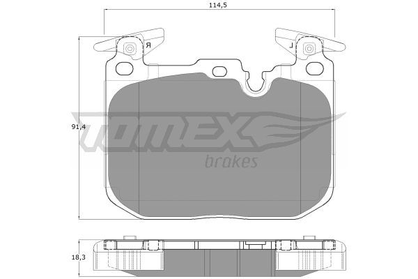 TOMEX BRAKES Piduriklotsi komplekt,ketaspidur TX 18-48